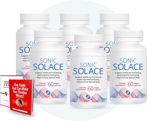 Sonic Solace™ hearing support supplement bottles